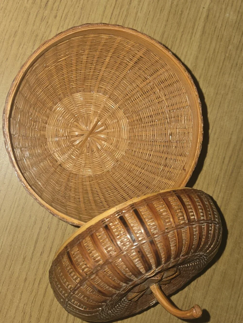 Handwoven Brown Rattan Apple Accent Decorative Home Accent